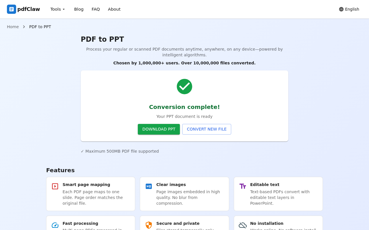 Step 2: Conversion complete